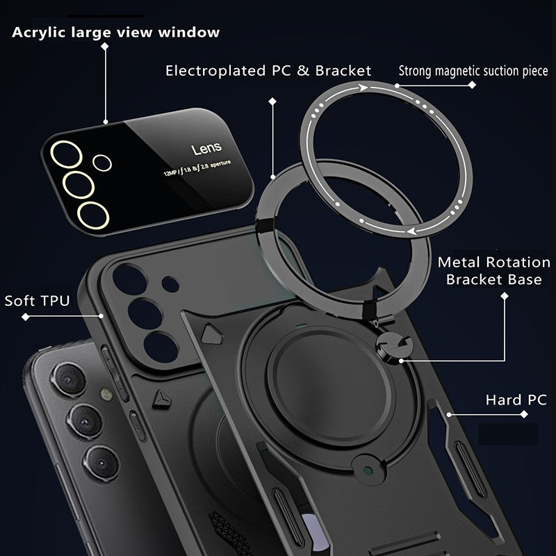 Kickstand Phone Case for Samsung Galaxy A34 5G PC TPU Protective Cover Compatible with MagSafe Kickstand Phone Case for Samsung Galaxy A34 5G PC TPU Protective Cover Compatible with MagSafe